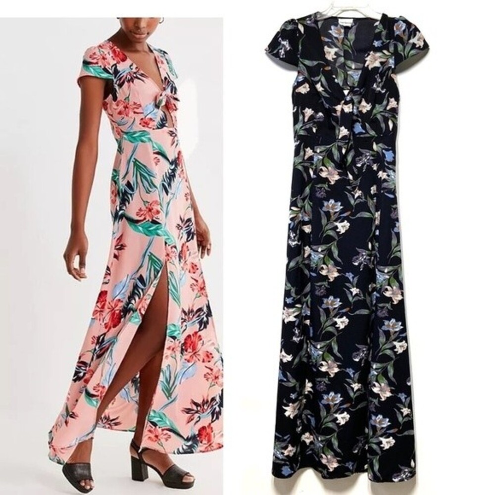 Love + Harmony  Tie-Front  Tropical Print Maxi Dress M NWOT